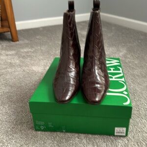 J Crew Chelsea Boot Croc Embossed BNIB 9.5